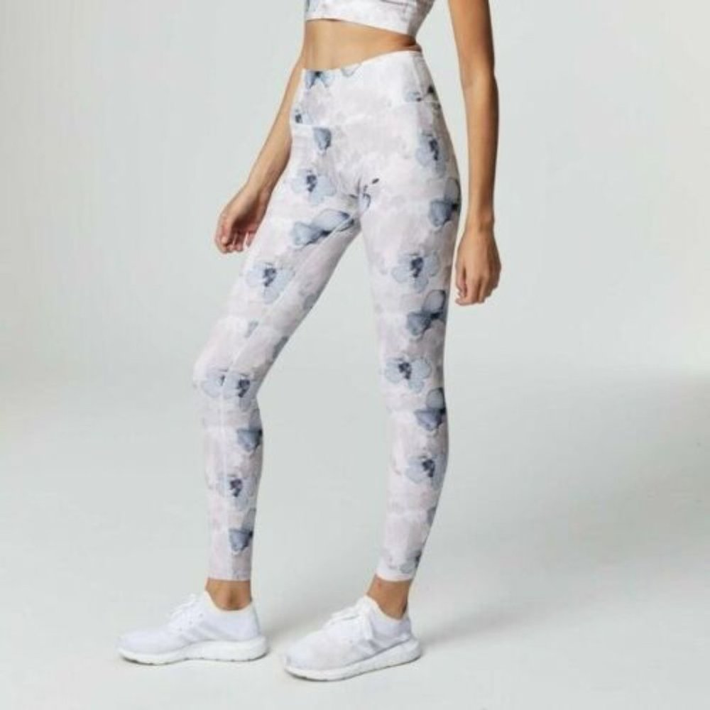 Varley Duncan High Rise Grey Floral leggings sz S
